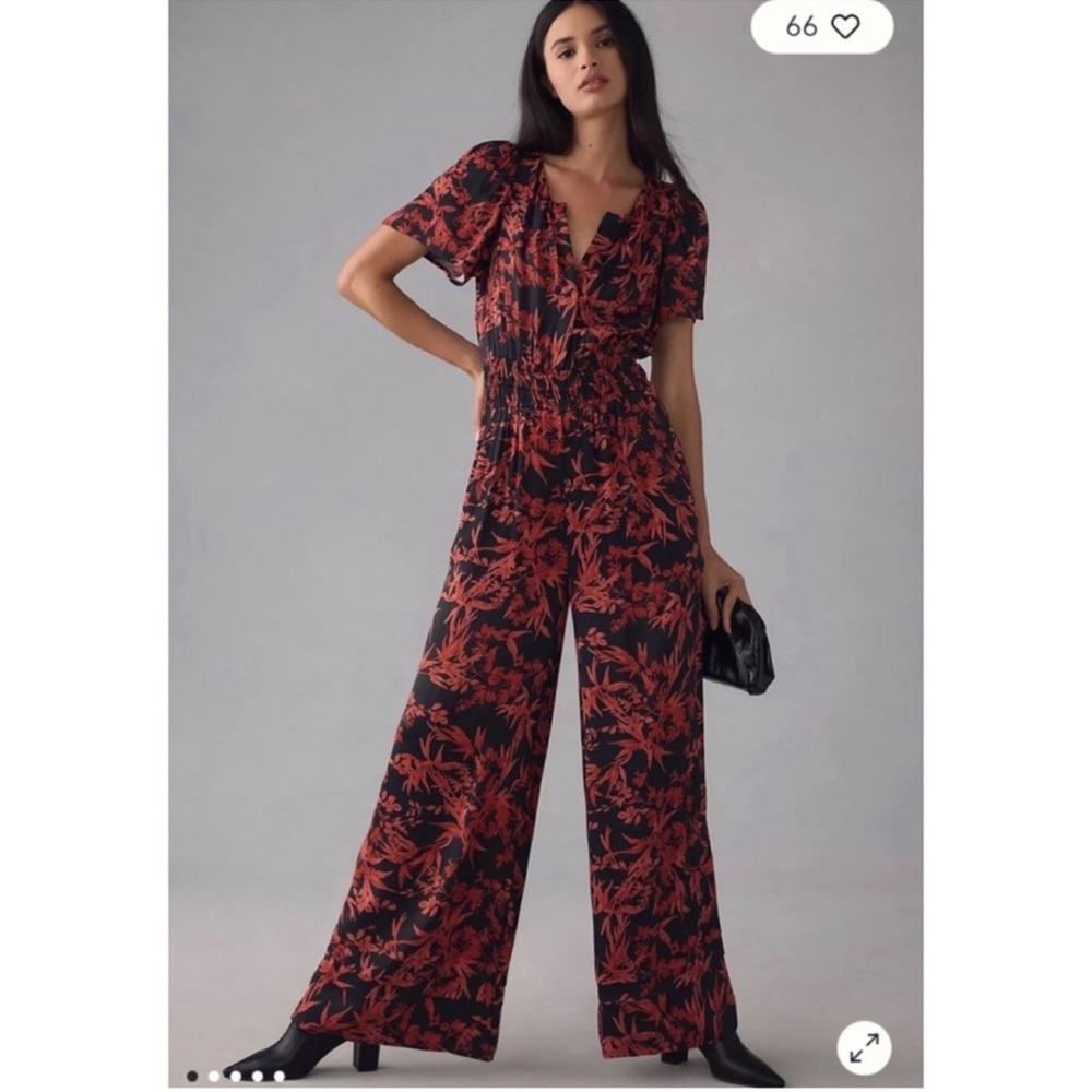 Anthropologie The Somerset Jumpsuit Color:
BLACK MOTIF Size XXS NWOT